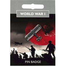 World War I Biplane Pin Badge - Pewter
