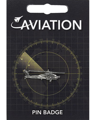 Apache Helicopter Pin Badge - Pewter Apache Helicopter Pin Badge - Pewter