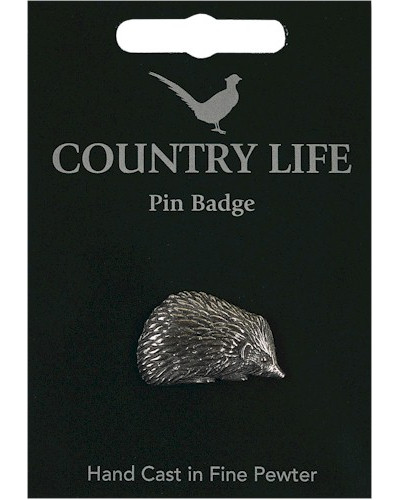 Country Life Hedgehog Pin Badge - Pewter