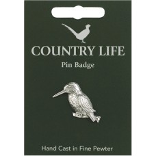 Country Life Kingfisher Pin Badge - Pewter