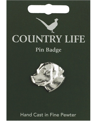 Country Life Labrador Head Pin Badge - Pewter Country Life Labrador Head Pin Badge - Pewter