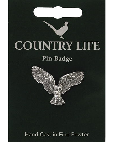 Country Life Owl Pin Badge - Pewter Country Life Owl Pin Badge - Pewter
