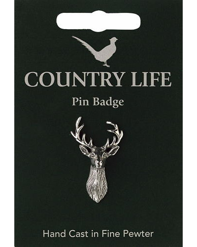 Country Life Stag Pin Badge - Pewter Country Life Stag Pin Badge - Pewter
