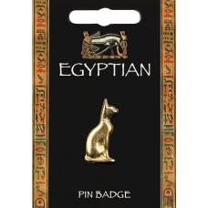 Egyptian Cat Pin Badge - Gold Plated Egyptian Cat Pin Badge - Gold Plated