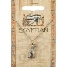 Egyptian Cat Pendant on Chain - Pewter Egyptian Cat Pendant on Chain - Pewter