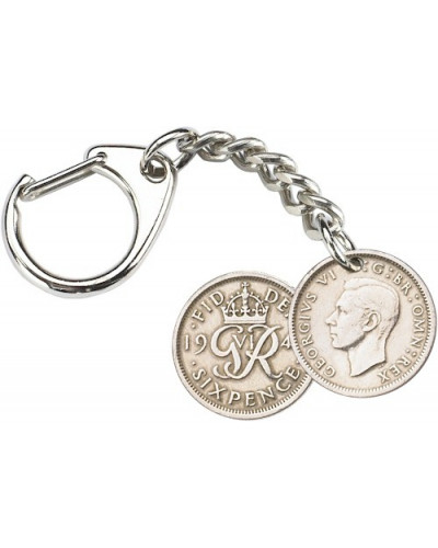 Sixpence Key-Ring - George VI Sixpence Key-Ring - George VI