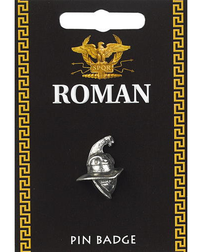 Gladiator Helmet Pin Badge - Pewter