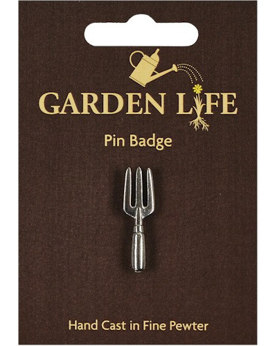 Hand Fork Pin Badge - Pewter