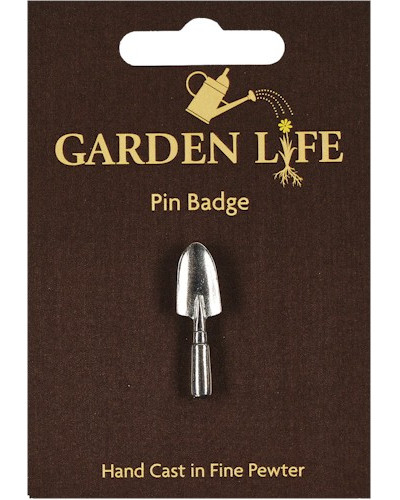 Hand Trowel Pin Badge - Pewter