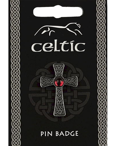Celtic Gem Cross Pin Badge - Pewter Celtic Gem Cross Pin Badge - Pewter