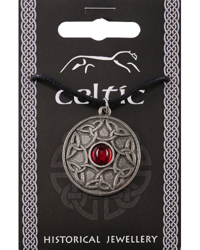 Interlaced Gem Pendant - Pewter