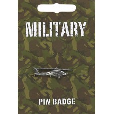 Apache Helicopter Pin Badge - Pewter