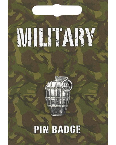 Grenade Pin Badge - Pewter