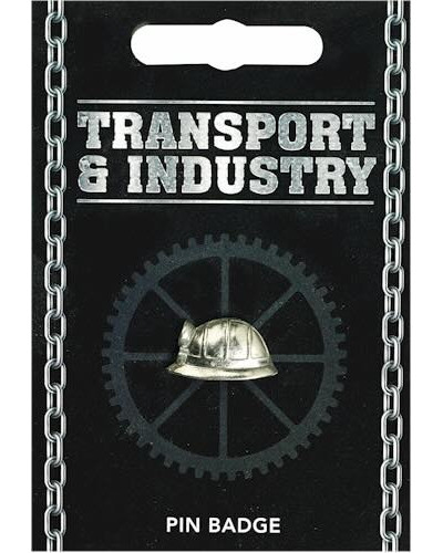 Miner's Helmet Pin Badge - Pewter