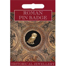 Roman Owl Pin Badge - Gold Plated