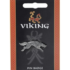 Odin’s Running Wolf Pin Badge - Pewter