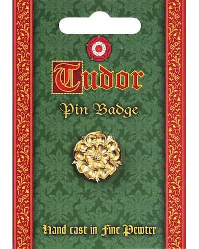 Tudor Rose Pin Badge - Gold Plated