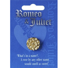 Romeo & Juliet Rose Pin Badge - Gold Plated