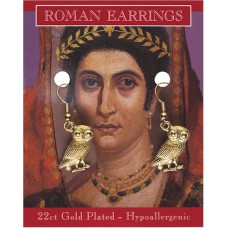 Roman Owl Earrings - Gold Plated