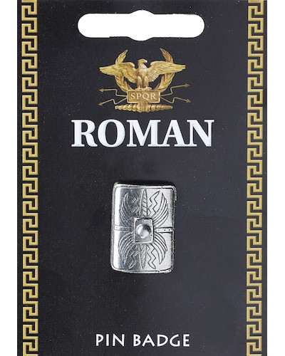 Roman Shield Pin Badge - Pewter