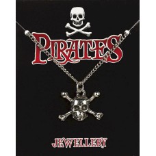 Skull & Crossbones Pendant on Chain - Pewter