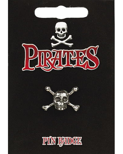 Skull & Crossbones Pin Badge - Pewter