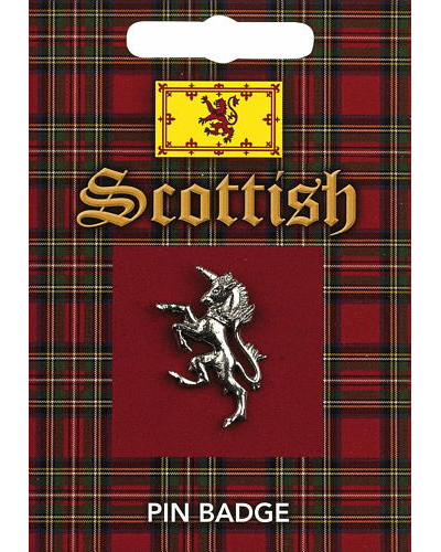 Scottish Unicorn Pin Badge - Pewter