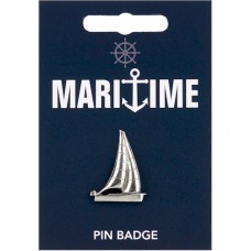 Sailing Yacht Pin Badge - Pewter