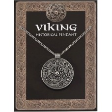 Viking Shield Pendant on Chain - Pewter