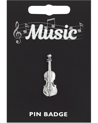 Violin Pin Badge - Pewter