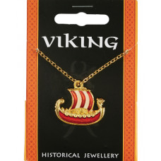 Viking Ship Enamel Pendant