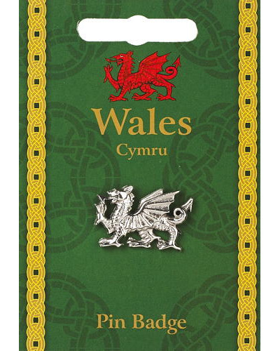 Welsh Dragon Pin Badge - Pewter