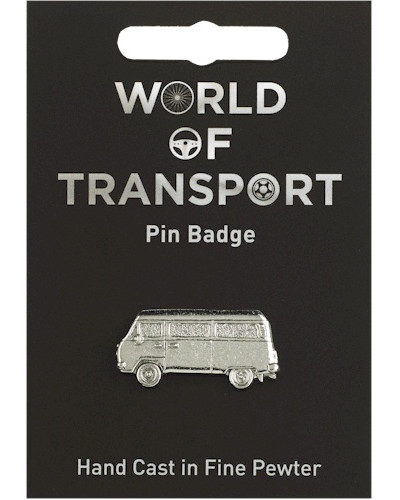 Camper Van Pin Badge - Pewter