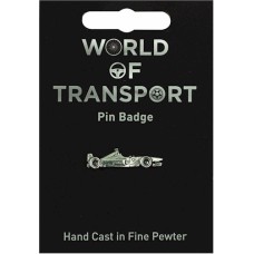 Racing Car Pin Badge - Pewter