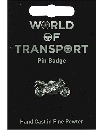 Sport Bike Pin Badge - Pewter